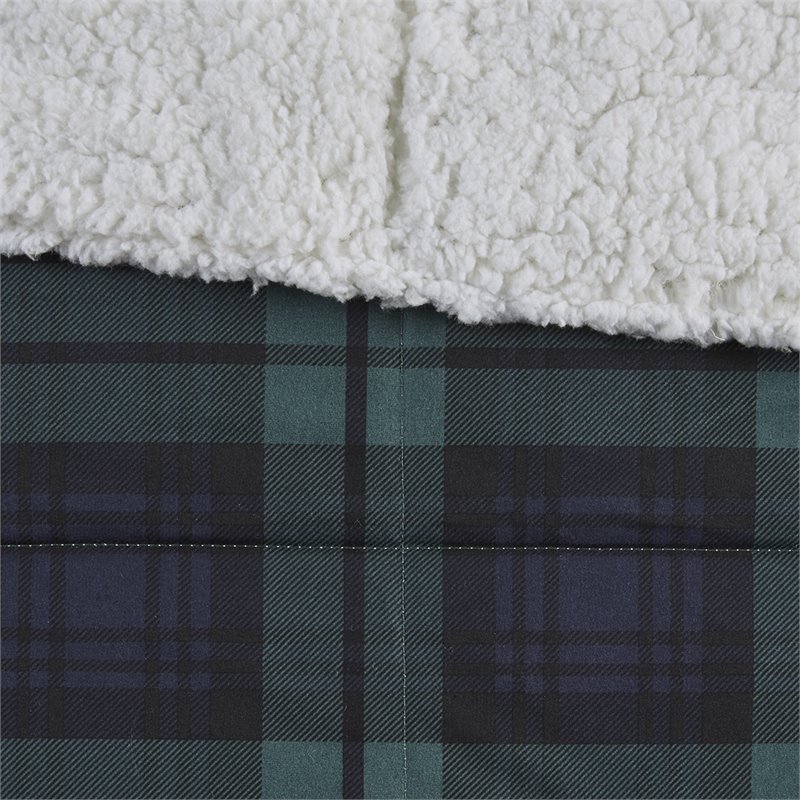 Woolrich 100 Percent Polyester Cozy Spun/Berber Printed Throw in Blue