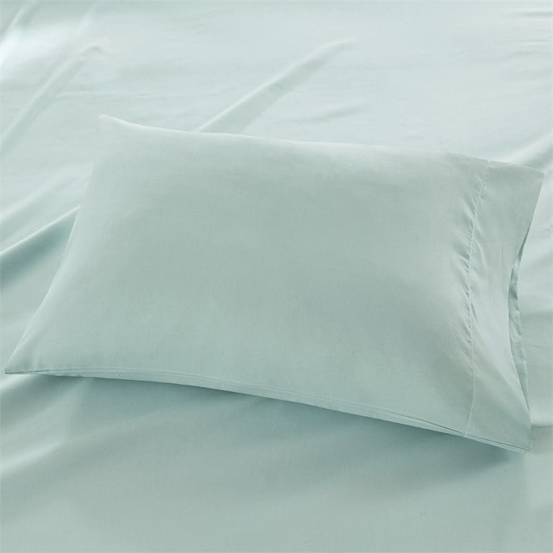 Madison Park Contemporary Polyester 3M Microcell Sheet Set in Seafoam
