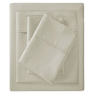 Madison Park Contemporary Cotton Polyester Solid Sheet Set in Ivory