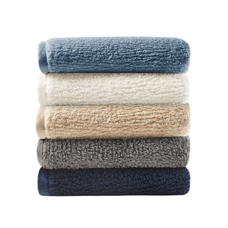 Woolrich Polyester Solid Berber Brushed Blanket w/ Crystal Velvet Binding - Navy