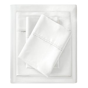 Madison Park Contemporary Cotton Polyester Solid Pillowcase in White