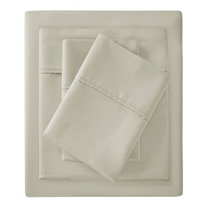 Madison Park Contemporary Cotton Polyester Solid Pillowcase in Ivory