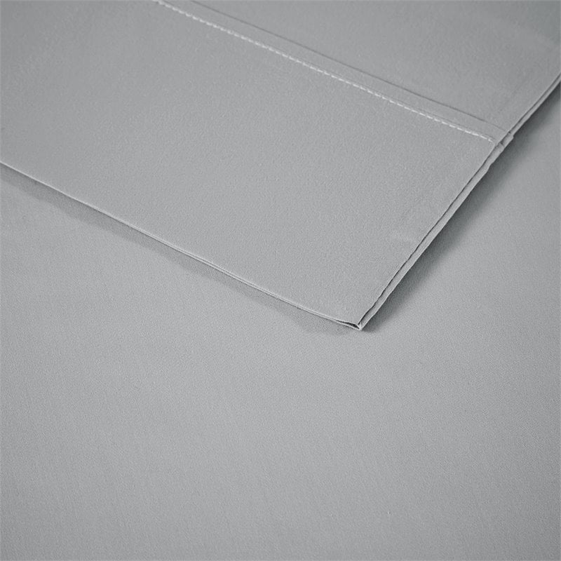 Madison Park Contemporary Cotton Polyester Solid Pillowcase in Gray