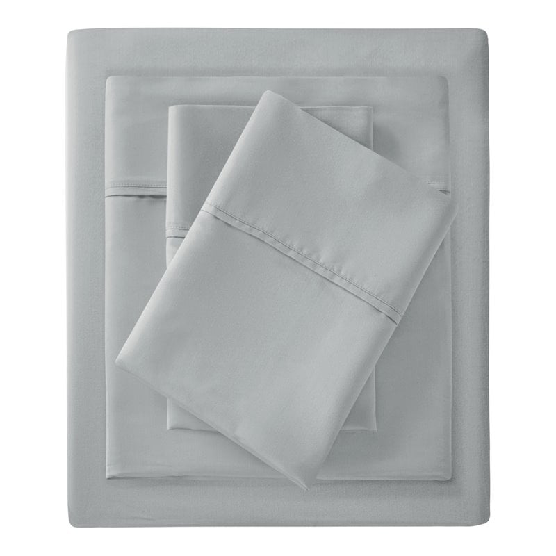 Madison Park Contemporary Cotton Polyester Solid Pillowcase in Gray