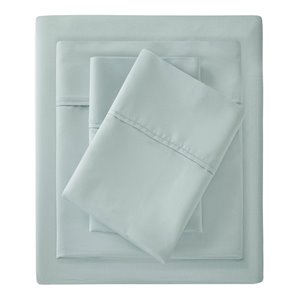 Madison Park Contemporary Cotton Polyester Solid Pillowcase in Seafoam