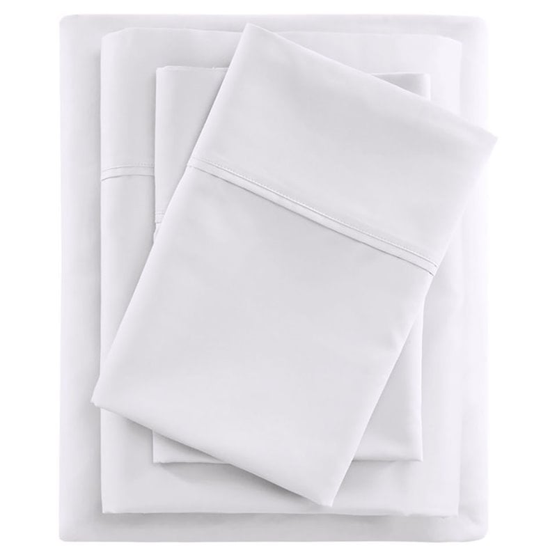 Beautyrest Contemporary Cotton and Polyester Sateen Cooling Sheet Sets in White