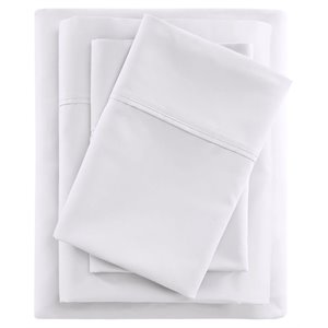 beautyrest contemporary cotton and polyester sateen cooling sheet sets in white