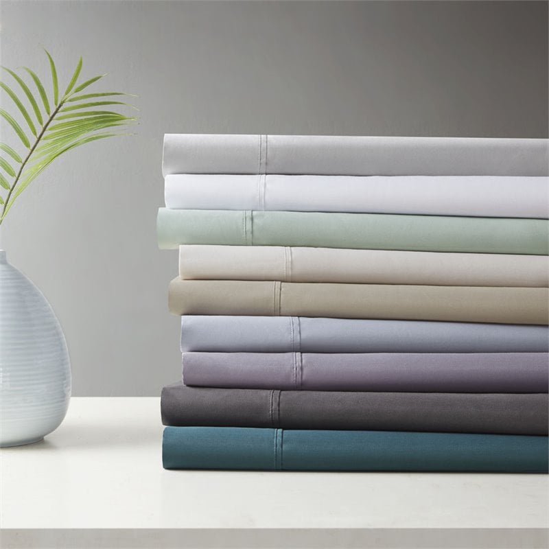 Beautyrest Contemporary Cotton and Polyester Sateen Cooling Sheet Sets in Ivory