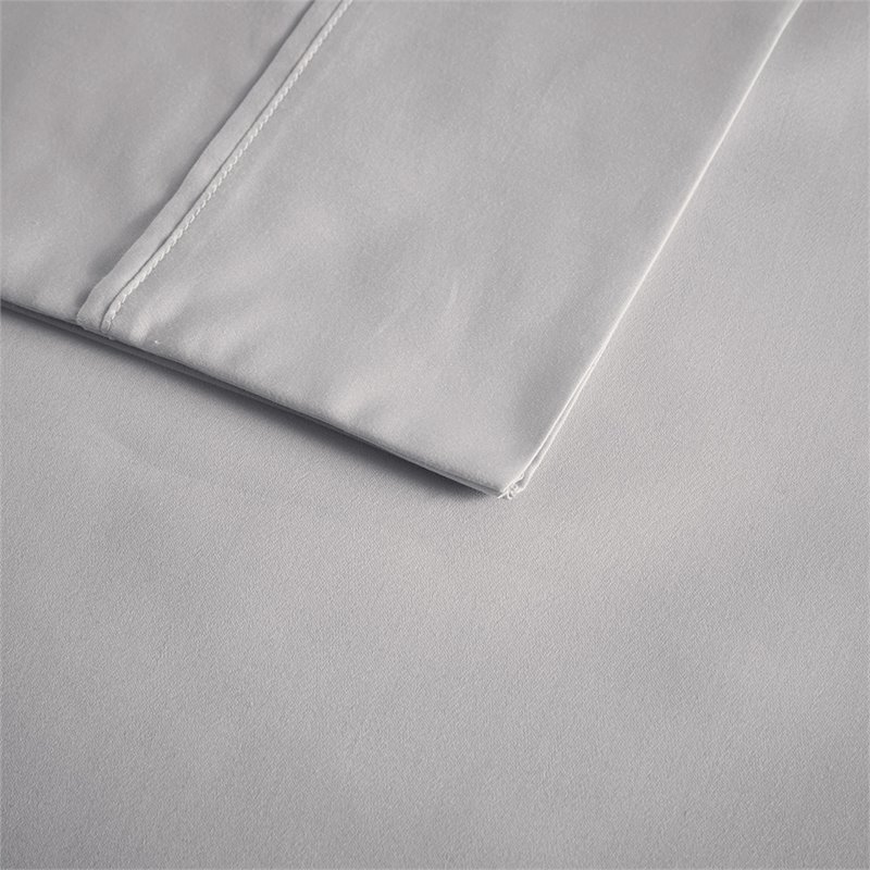 Beautyrest Contemporary Cotton and Polyester Sateen Cooling Sheet Sets in Gray