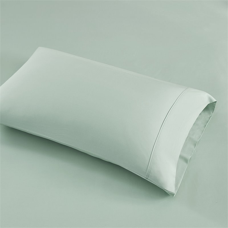 Beautyrest Contemporary Cotton and Polyester Solid Sheet Set in Seafoam