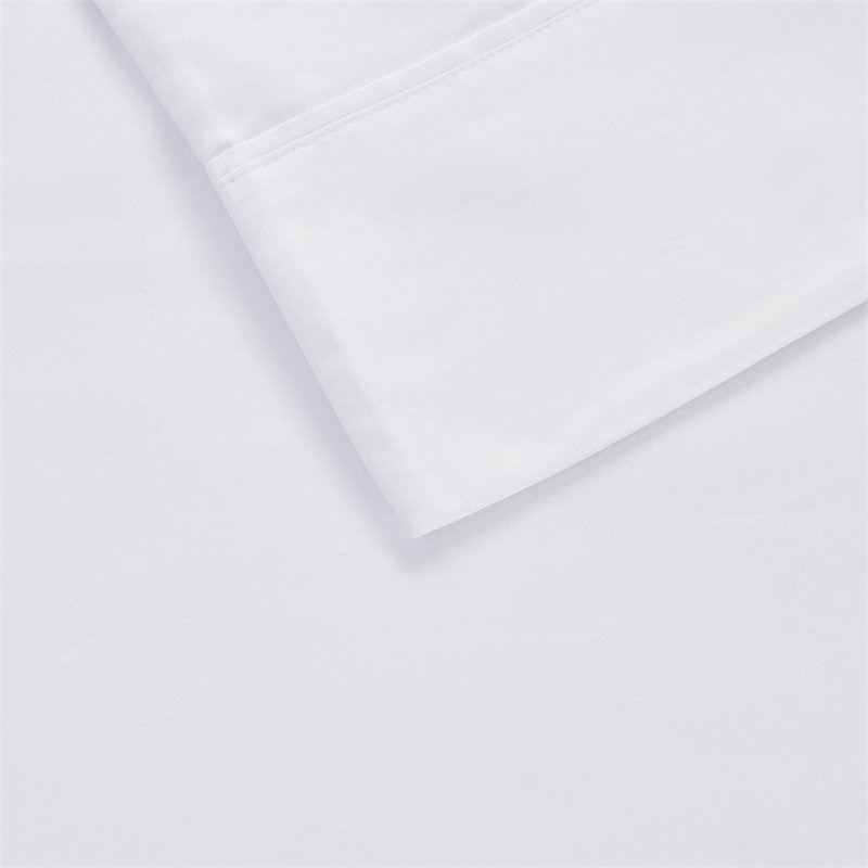 Beautyrest Contemporary Cotton and Polyester Solid Sheet Set in White