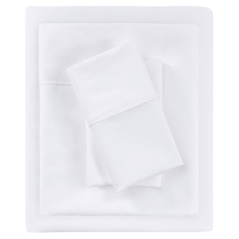 Beautyrest Contemporary Cotton and Polyester Solid Sheet Set in White