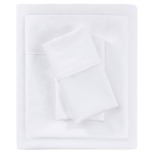 Beautyrest Contemporary Cotton and Polyester Solid Sheet Set in White