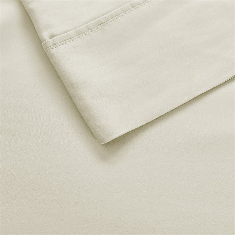 Beautyrest Contemporary Cotton and Polyester Solid Sheet Set in Ivory
