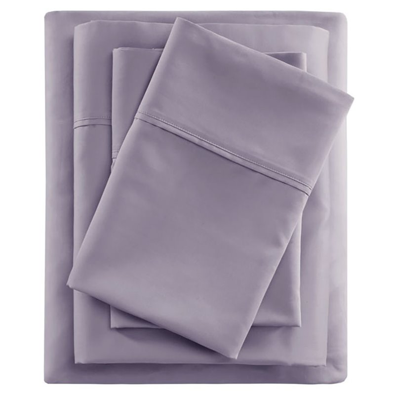 Beautyrest Contemporary Cotton and Polyester Sateen Cooling Sheet Sets in Purple