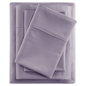 Beautyrest Contemporary Cotton and Polyester Sateen Cooling Sheet Sets in Purple
