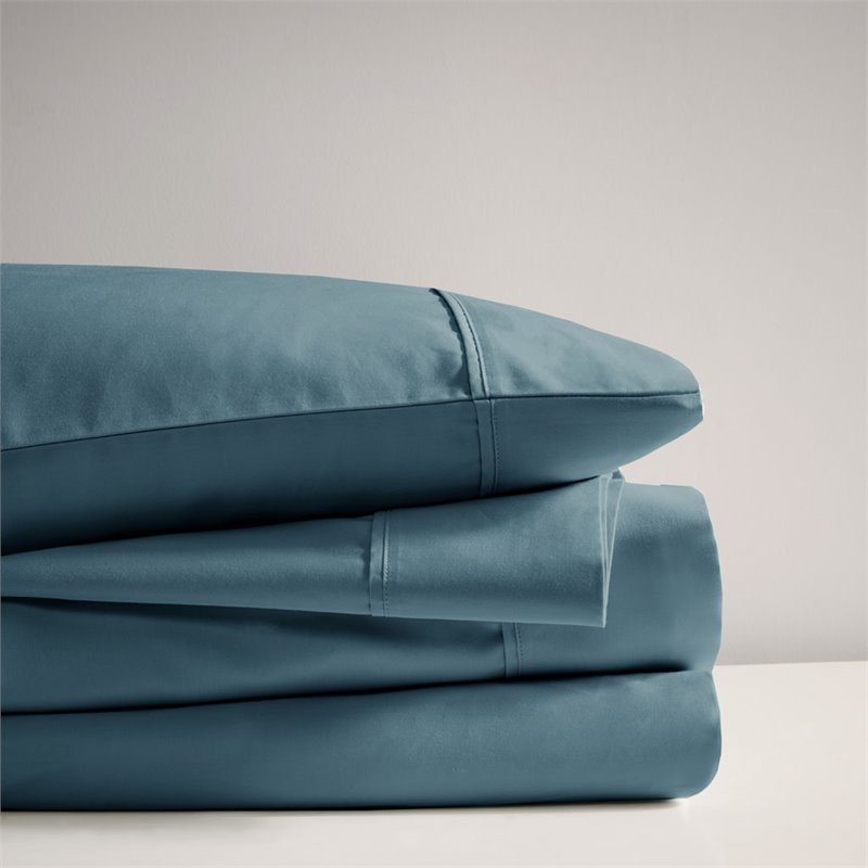 Beautyrest Contemporary Cotton and Polyester Sateen Cooling Sheet Sets in Teal