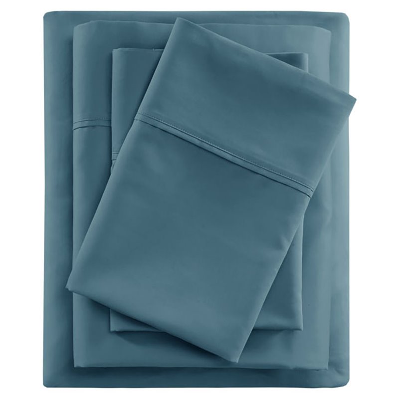 Beautyrest Contemporary Cotton and Polyester Sateen Cooling Sheet Sets in Teal