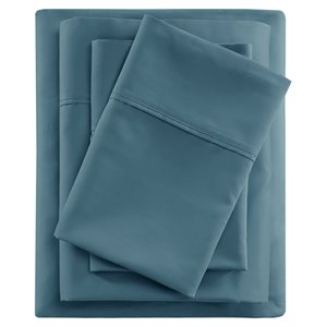 Beautyrest Contemporary Cotton and Polyester Sateen Cooling Sheet Sets in Teal