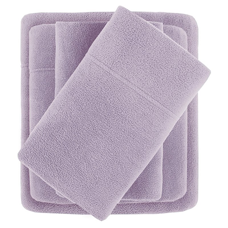 True North by Sleep Philosophy Polyester Micro Fleece Solid Sheet Set - Lavender