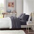Intelligent Design Contemporary Cotton Polyester Jersey Knit Sheet Set in Gray