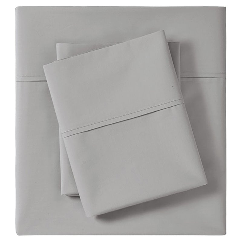 Madison Park 100 Percent Cotton Peached Percale Sheet Set in Gray