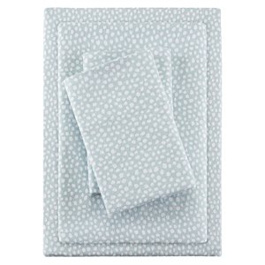 true north by sleep philosophy cotton pigment printed sheet set in aqua dots