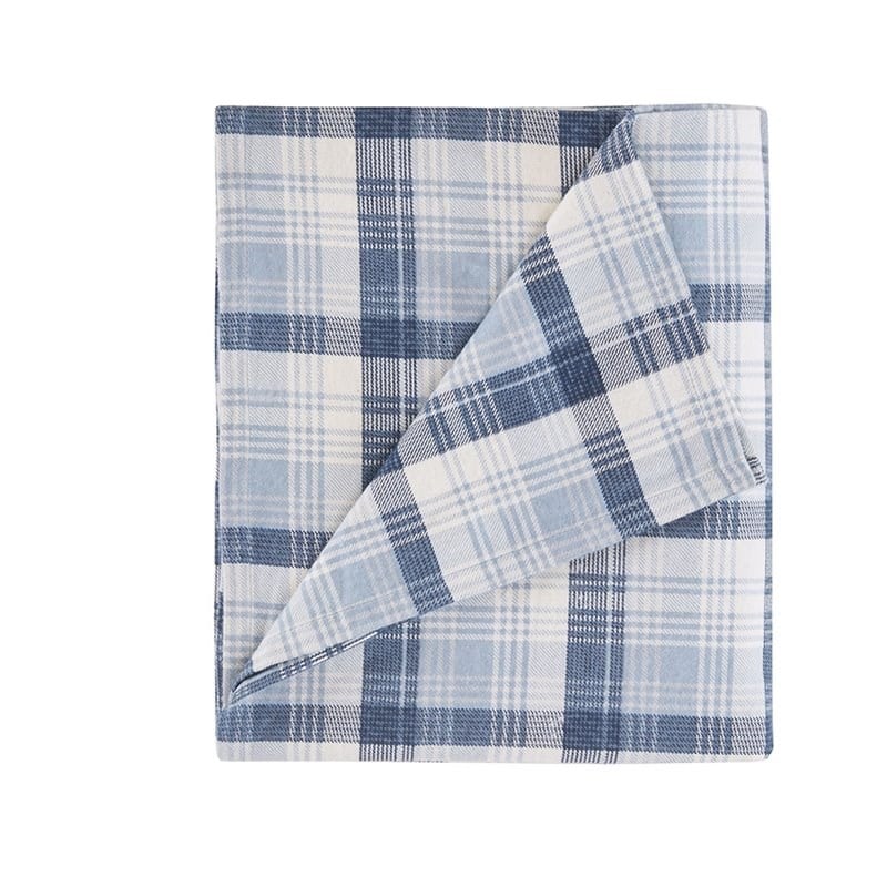 Woolrich 100 Percent Cotton Flannel Printed Sheet Set in Blue Plaid