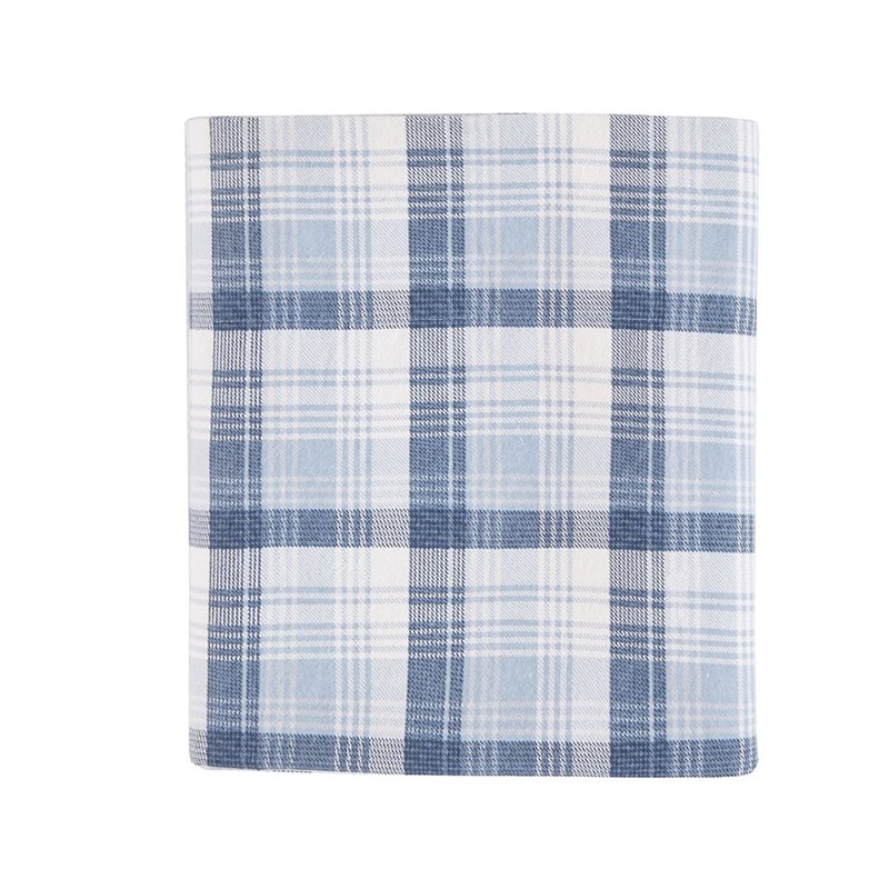 Woolrich 100 Percent Cotton Flannel Printed Sheet Set in Blue Plaid Finish