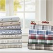 Woolrich 100 Percent Cotton Flannel Printed Sheet Set in Blue Plaid Finish