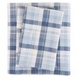 Woolrich 100 Percent Cotton Flannel Printed Sheet Set in Blue Plaid Finish