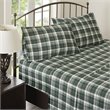 Woolrich Farmhouse 100 Percent Cotton Flannel Queen Sheet Set in Green Plaid