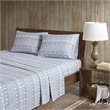 Woolrich 100 Percent Cotton Flannel Printed Sheet Set in Blue Winter Frost