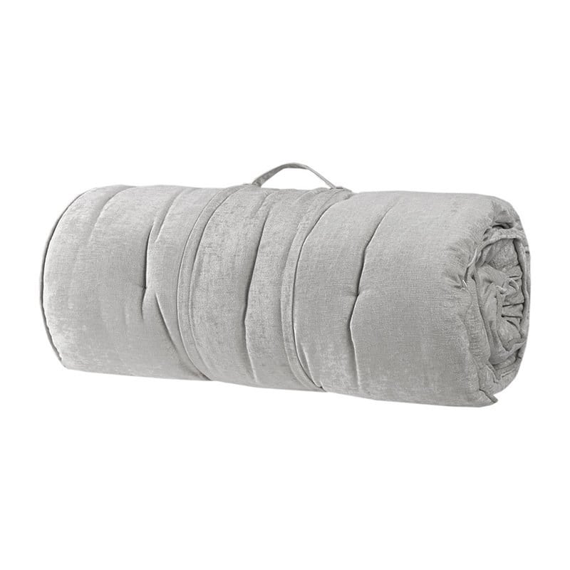 intelligent design polyester chenille long floor cushion in gray