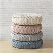 Intelligent Design Polyester Chenille Round Floor Pillow Cushion in Ivory