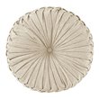 Intelligent Design Polyester Chenille Round Floor Pillow Cushion in Ivory