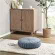 Intelligent Design Polyester Chenille Round Floor Pillow Cushion in Aqua