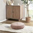 Intelligent Design Polyester Chenille Round Floor Pillow Cushion in Blush