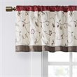 Madison Park Polyester Embroidered Window Valance with Lining in Red