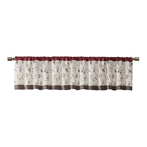 Madison Park Polyester Embroidered Window Valance with Lining in Red