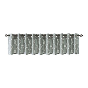 Madison Park Modern Polyester Cotton Rayon Fretwork Printed Valance in Seafoam