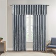Madison Park Transitional Faux Silk Embroidered Window Valance in Blue