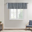 Madison Park Transitional Faux Silk Embroidered Window Valance in Blue