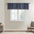 Madison Park Transitional Faux Silk Embroidered Window Valance in Navy