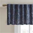 Madison Park Transitional Faux Silk Embroidered Window Valance in Navy
