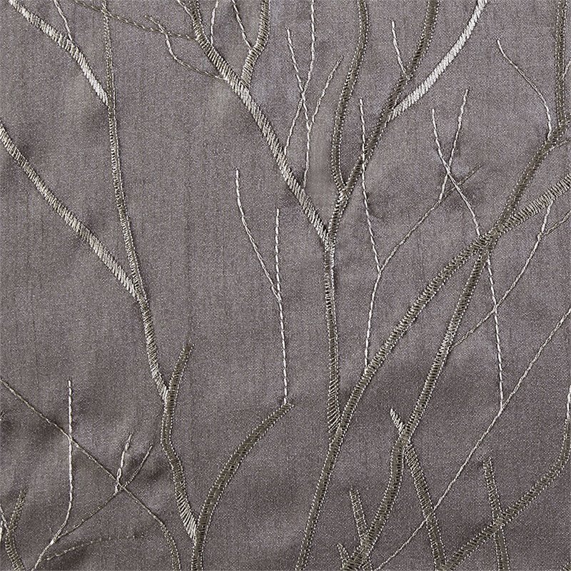 Madison Park Transitional Faux Silk Embroidered Window Valance in Gray