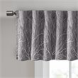 Madison Park Transitional Faux Silk Embroidered Window Valance in Gray