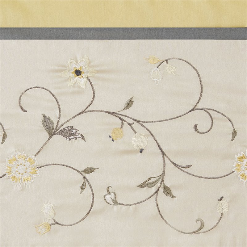 Madison Park Polyester Pieced Embroidered Window Valance in Yellow