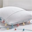 Contemporary Polyester Brushed Comforter Set with Tassle in White