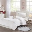 Contemporary Polyester Brushed Comforter Set with Tassle in White